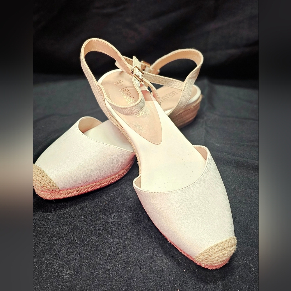 Women's Cream Espadrille Slingback Shoes
